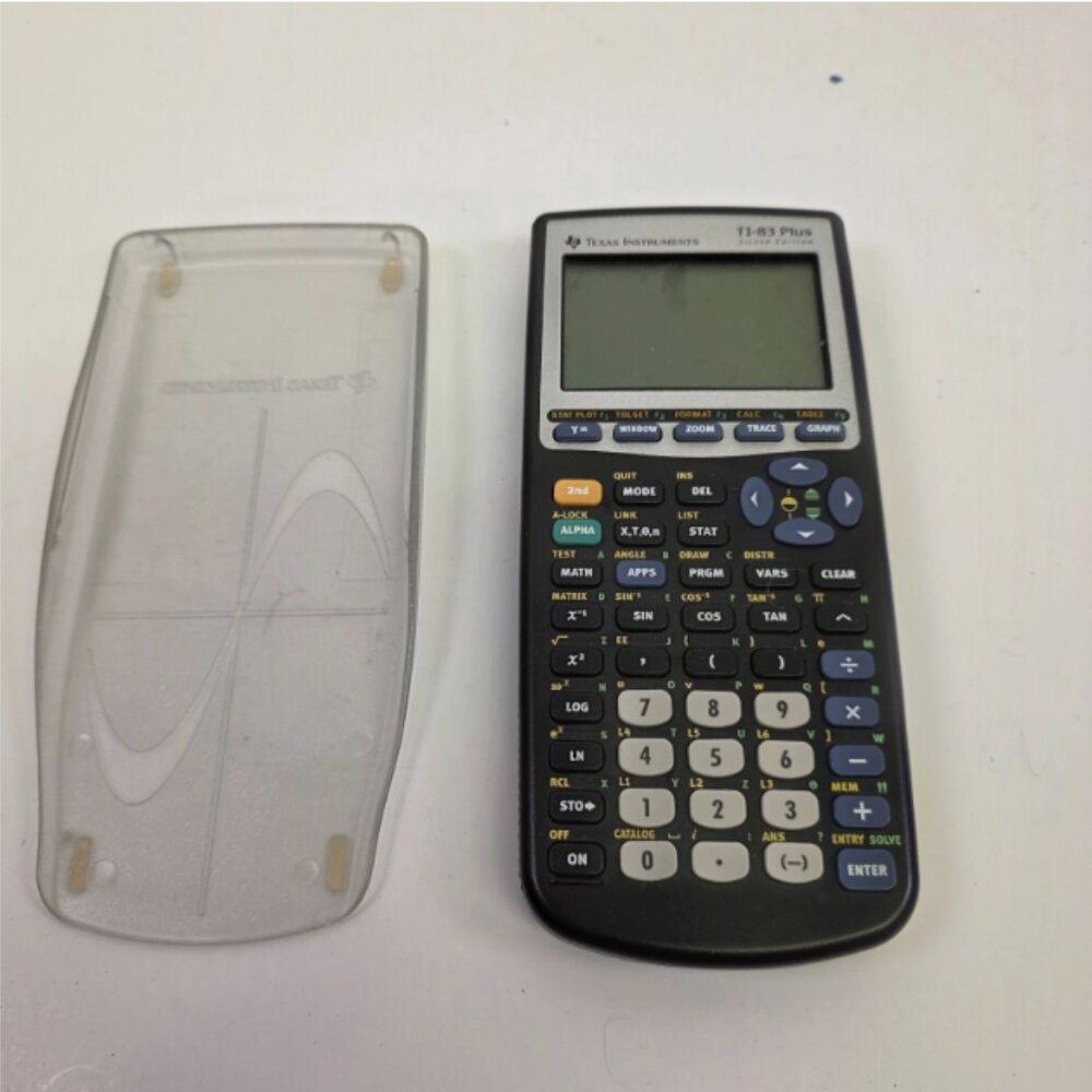 Texas Instruments TI-83 Plus Silver Edition Clear Graphing Calculator w/ Cover